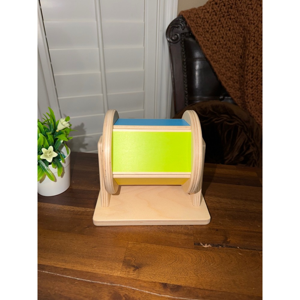 Lovevery Spinning Rainbow Wooden Montessori Sensory Toy Drum Multi Color
